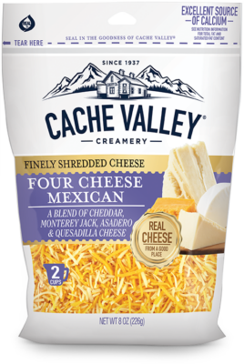 Cache Valley Finely Shredded Four Cheese Mexican Cheese