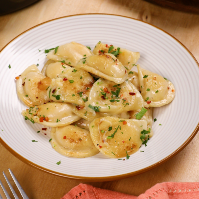 a bowl of pierogies