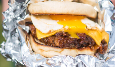 BBQ Pulled Pork English Muffin Camping Breakfast Sandwiches
