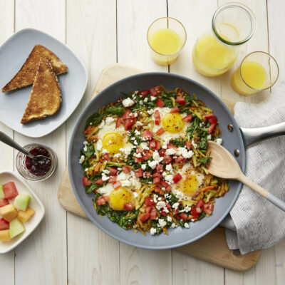 Eggs Florentine Veggie Hash Skillet