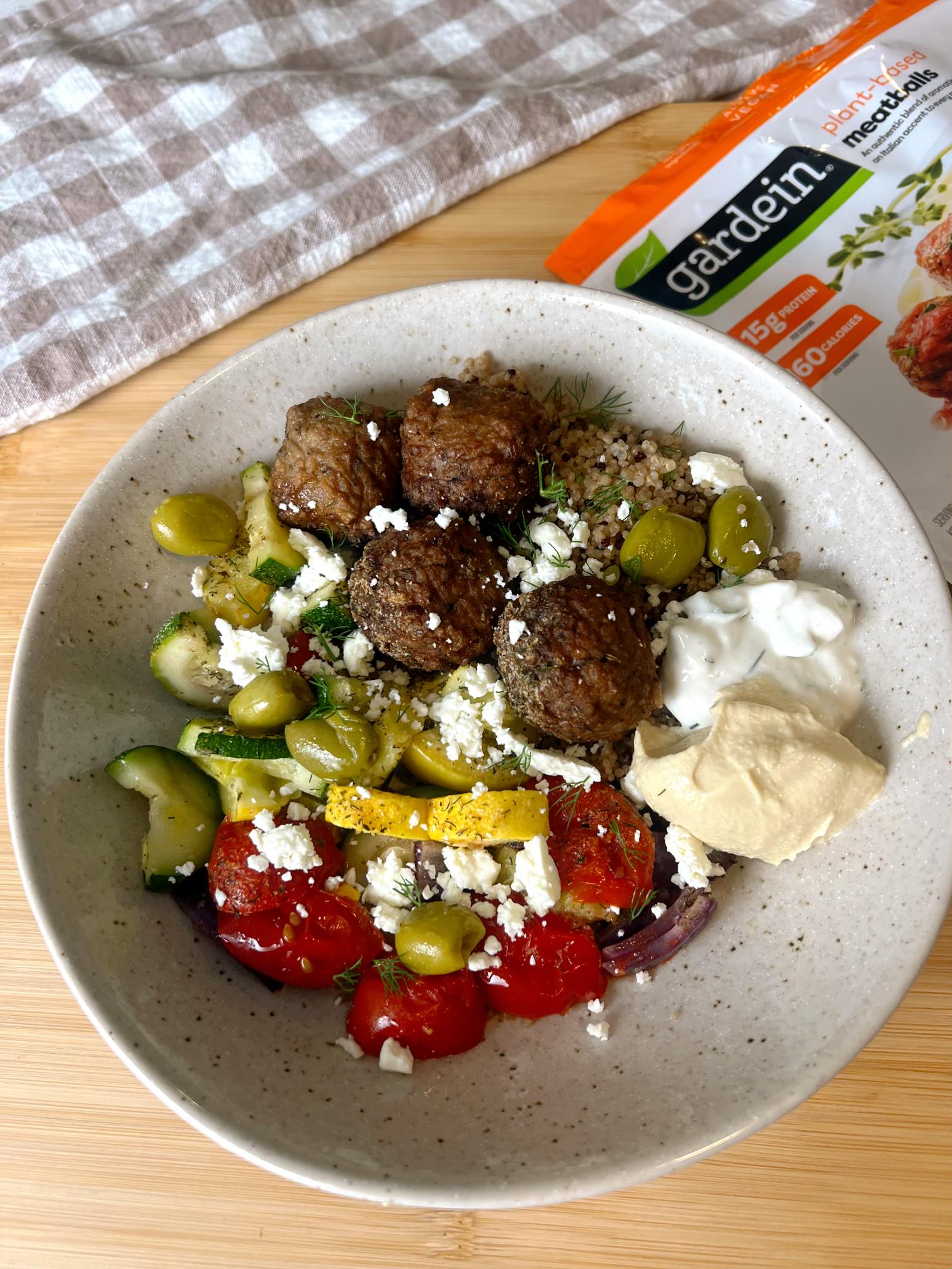 Meatless Meatball Greek Bowls | Easy Home Meals
