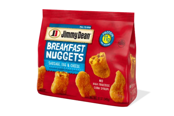 Bag of Jimmy Dean Sausage, egg and cheese Breakfast Nuggets