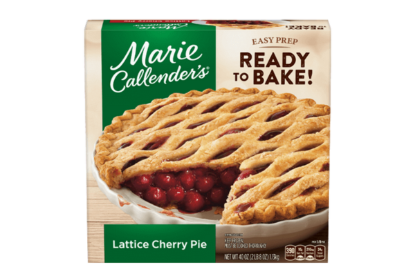 A box of Marie Callender's Lattice Cherry PIe