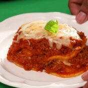A slice of lazy lasagna on a dish