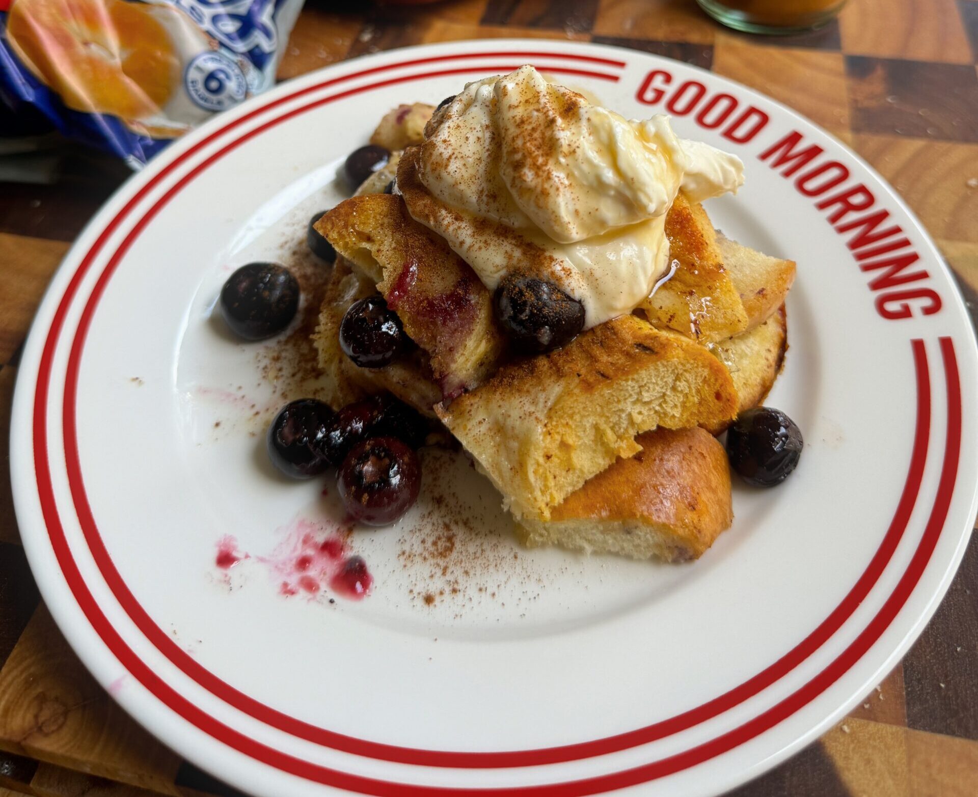 Blueberry Bagel Bake with Whipped Cream Cheese | Easy Home Meals