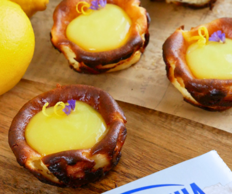 Mini Lemon Basque Cheesecakes