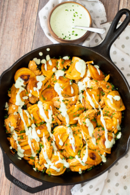 Mrs Ts Grilled Buffalo Chicken Pierogy Skillet