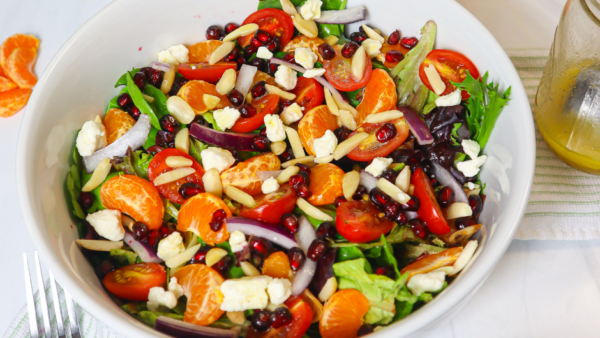 A bowl of colorful salad