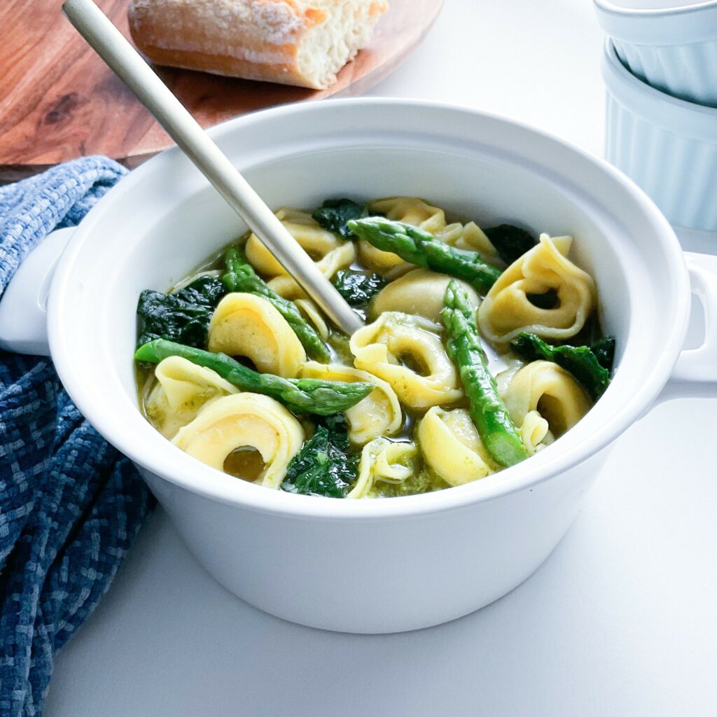 Pesto Tortellini & Spring Vegetable Soup