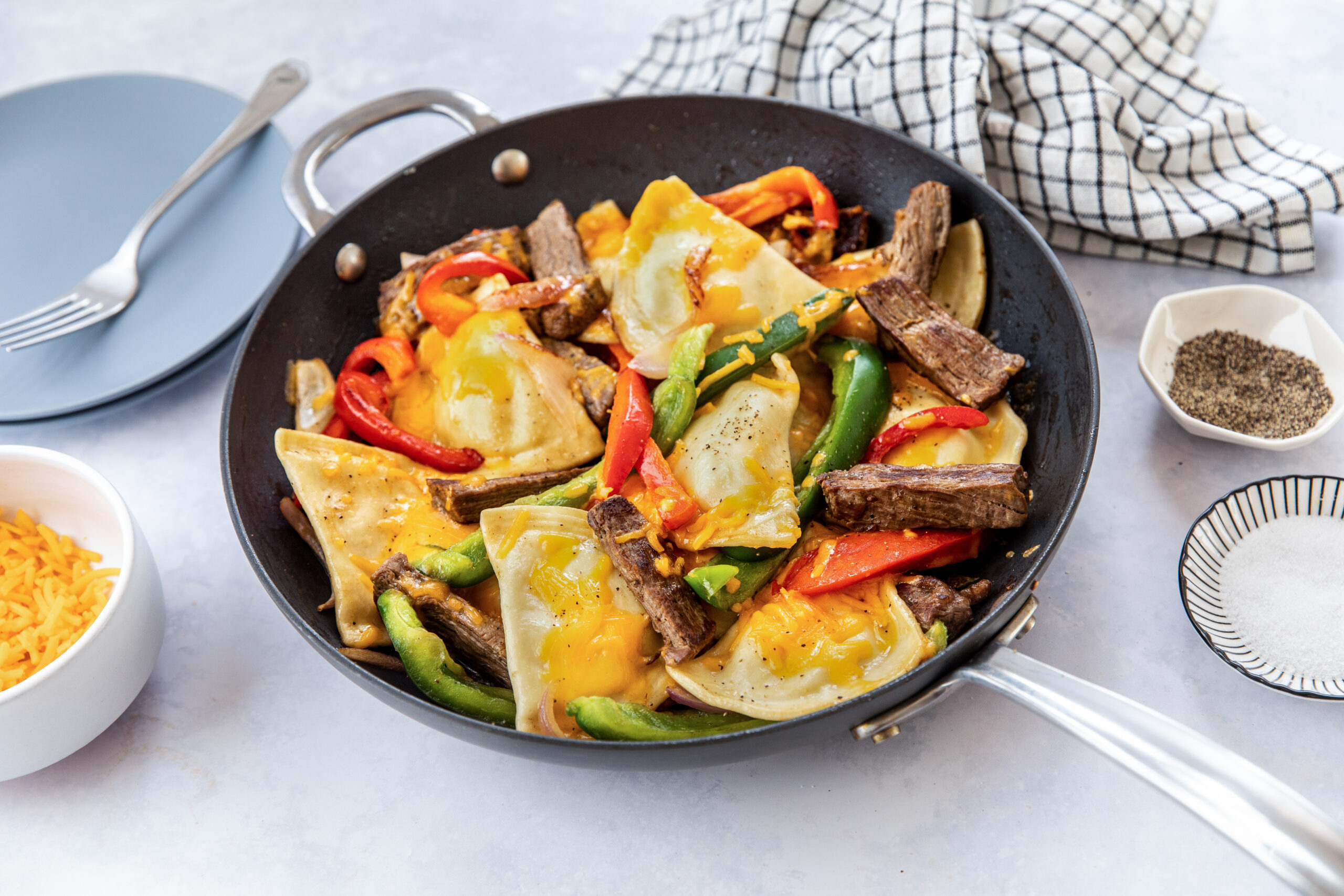 Cheesesteak Pierogies Recipe - Easy Home Meals