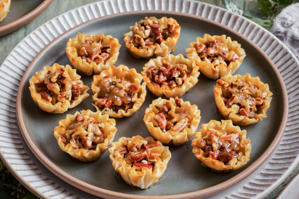 Mini phyllo tarts on a plate