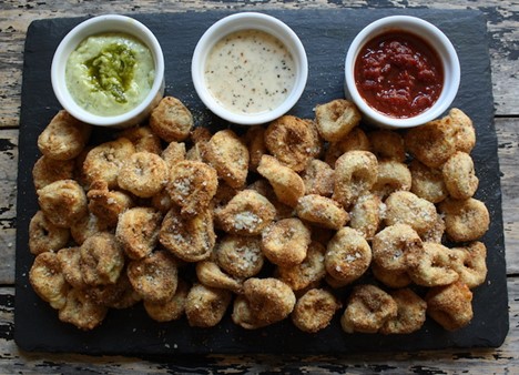 Air Fried Crispy Cheese Tortellini with Dipping Sauce Trio