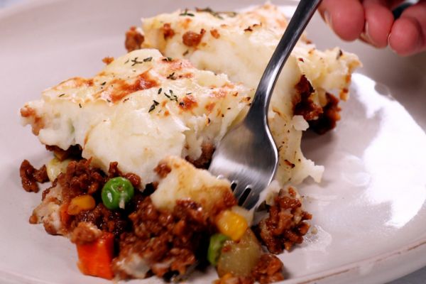 Plant-Based Shepherd’s Pie on a plate