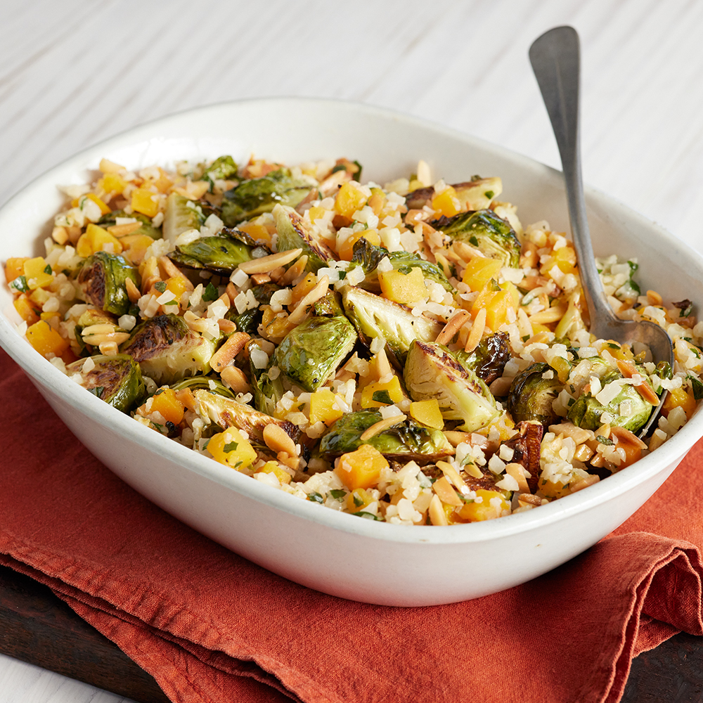Roasted Brussels Sprouts with Parmesan Butternut