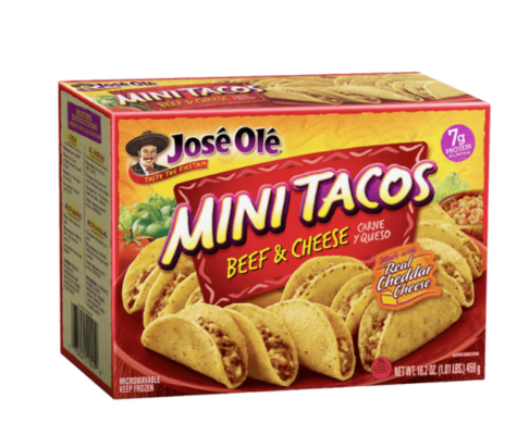Box of Jose Ole Mini Tacos against a white background