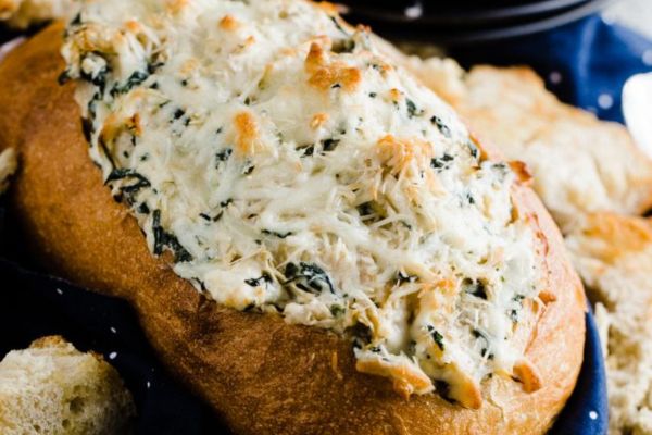 Spinach Artichoke Dip In A Bread Bowl (1)