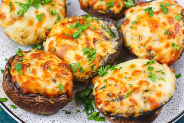 stuffed mushrooms on a plate