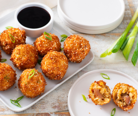 Crispy BBQ Pork Fried Rice Balls