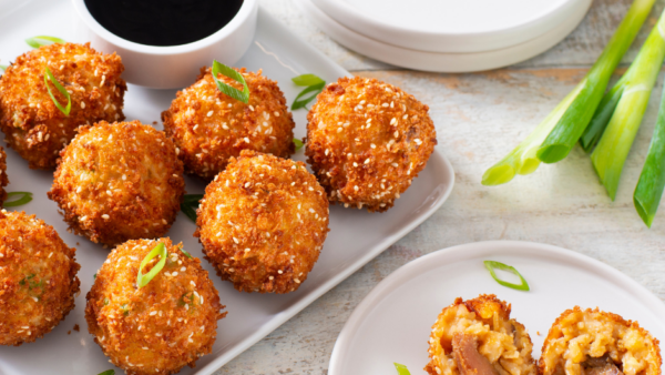 Crispy BBQ Pork Fried Rice Balls