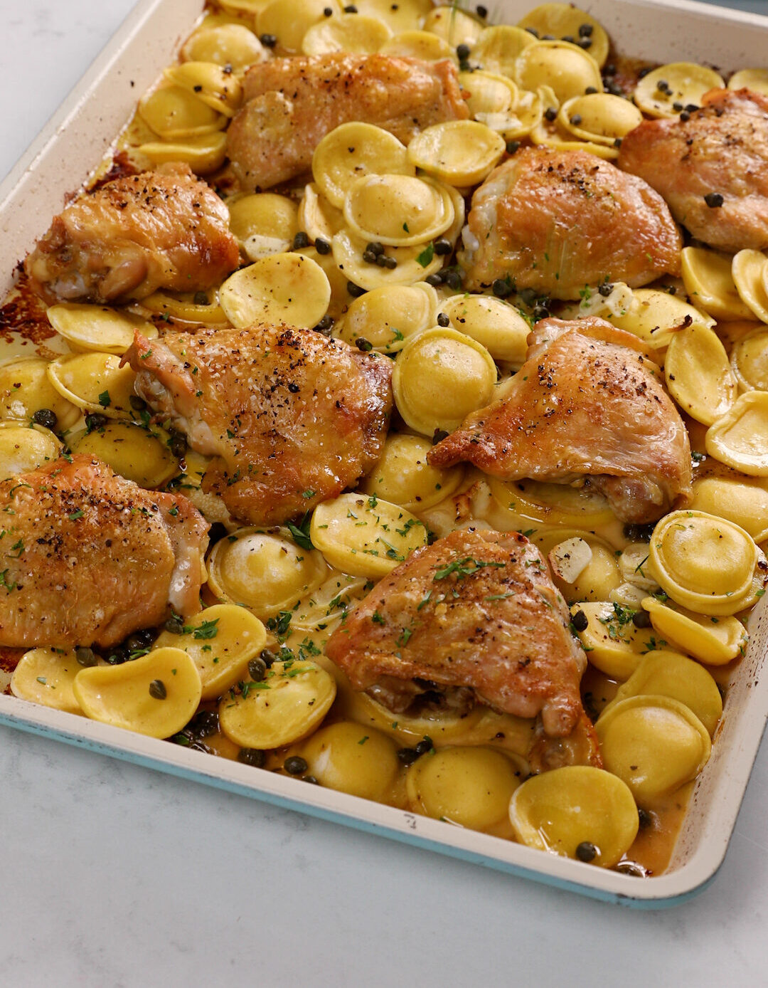 Sheet-Pan Chicken Piccata and Ravioli | Easy Home Meals