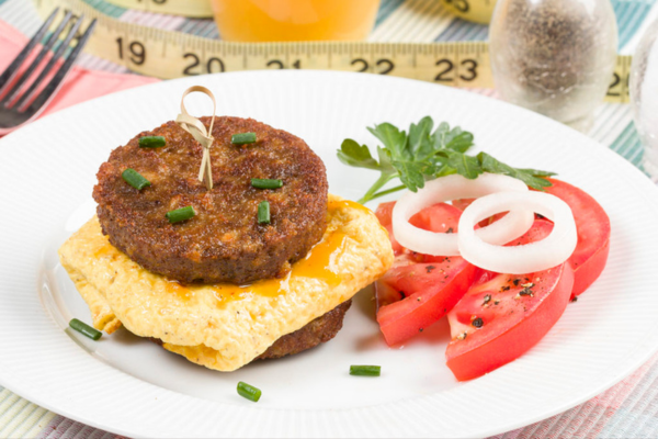 Veggie Sausage Sandwich on a plate