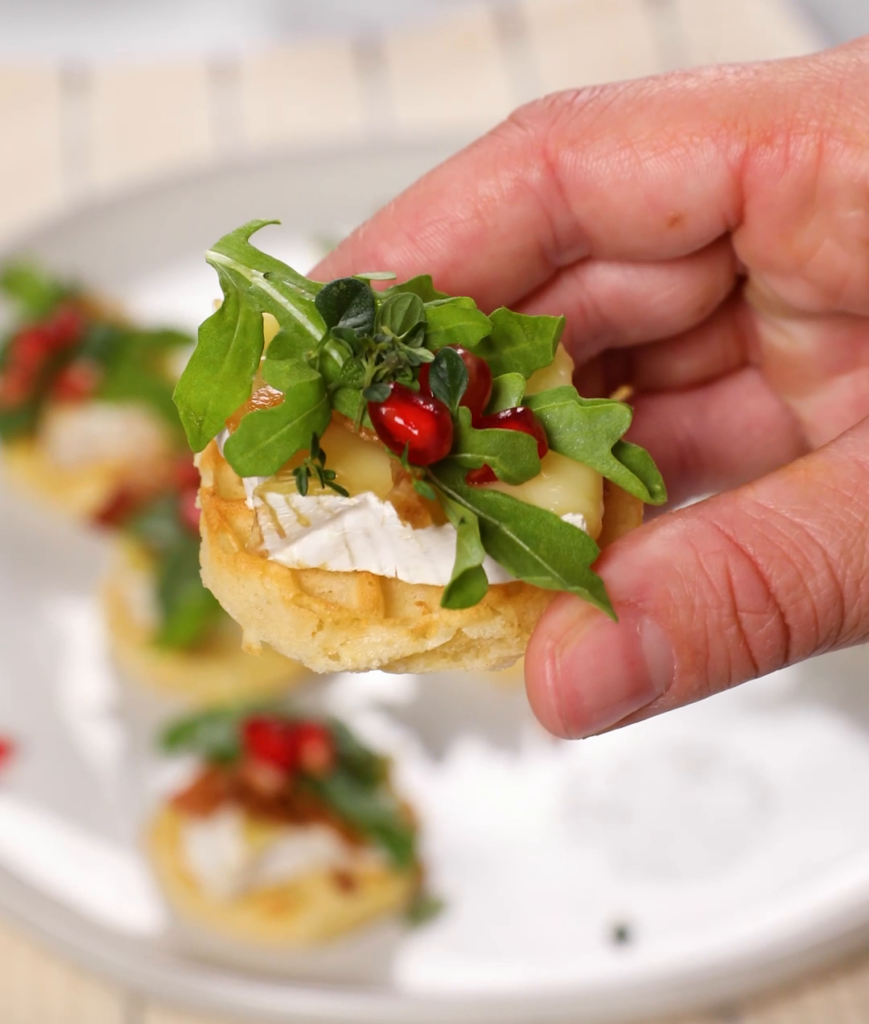 Waffle Crostini with Brie and Bacon Easy Home Meals